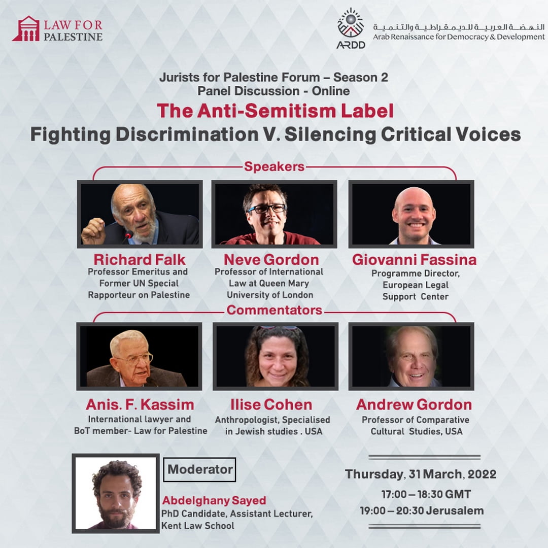 Webinar Antisemitism Label Discrimination Silencing Critical Voices