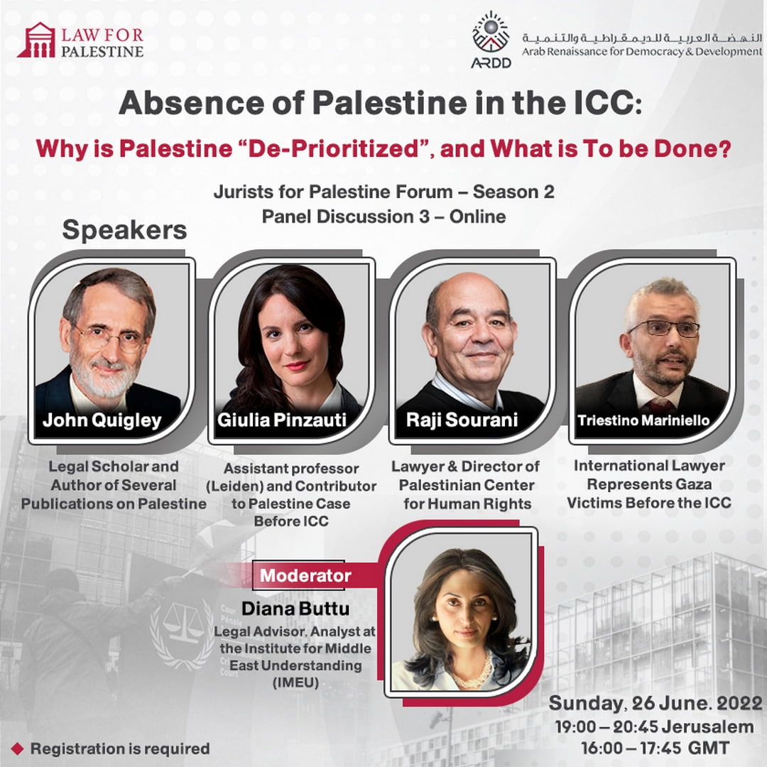 Join us: Absence of Palestine in the ICC: Why is Palestine “De-Prioritized”, and What is To be Done?