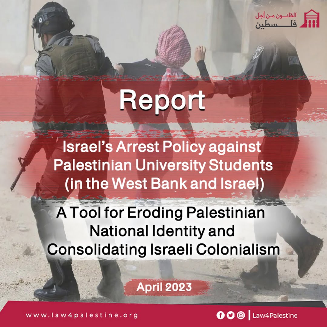 Israel’s Arrest Policy against Palestinian University Students (in the West Bank and Israel): A Tool for Eroding Palestinian National Identity and Consolidating Israeli Colonialism.