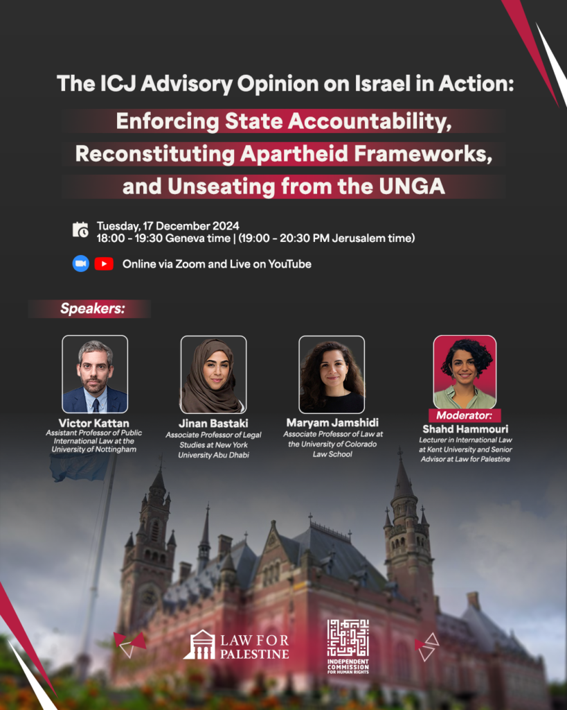 The ICJ Advisory Opinion on Israel in Action: Enforcing State Accountability, Reconstituting Apartheid Frameworks, and Unseating from the UNGA