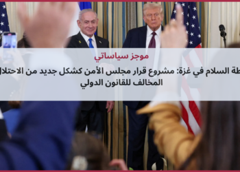 موجز سياساتي | خطة السلام في غزة: مشروع قرار مجلس الأمن كشكل جديد من الاحتلال المخالف للقانون الدولي