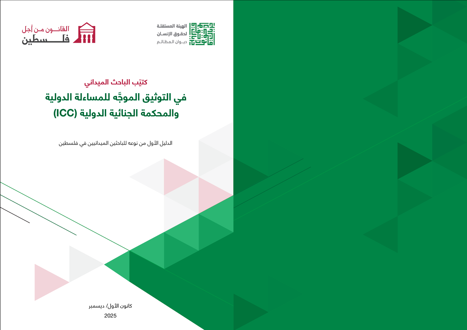 إصدار دليل للباحثين الميدانيين حول جمع الإفادات و توثيق الجرائم الدولية في فلسطين